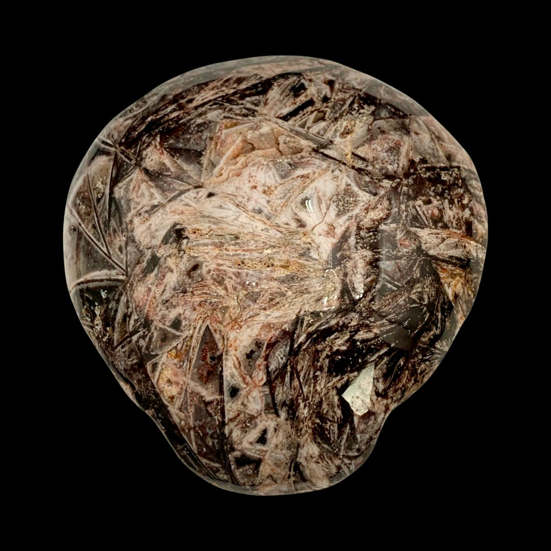 Fascia Jasper Star Being Palmstone Skull Carved by Leandro De Souza