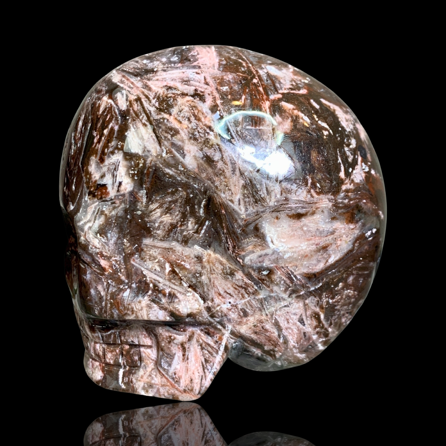 Fascia Jasper Magical Child Skull Carved by Leandro De Souza