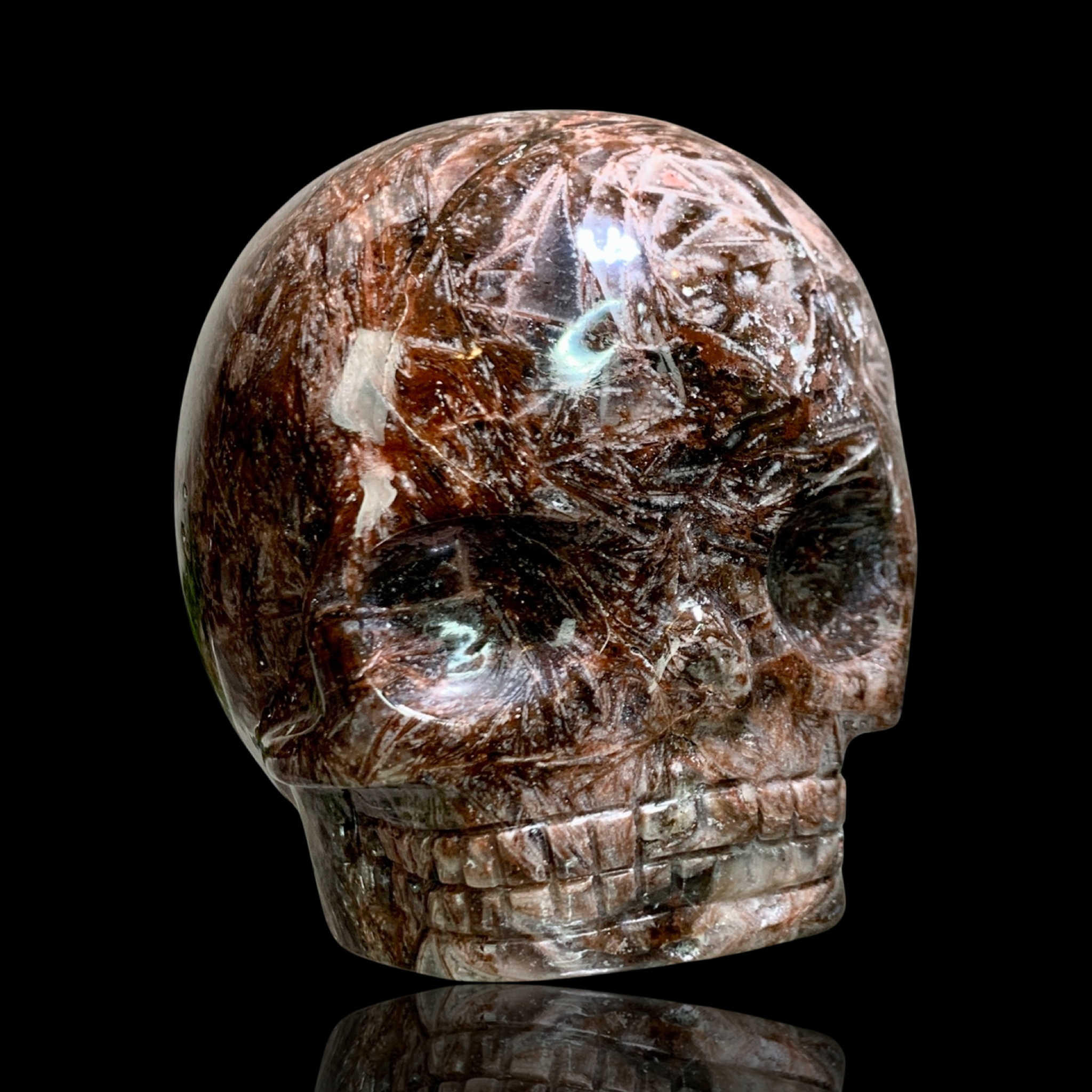 Fascia Jasper Magical Child Skull Carved by Leandro De Souza