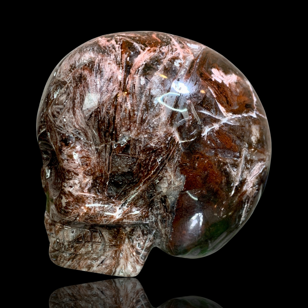 Fascia Jasper Magical Child Skull Carved by Leandro De Souza