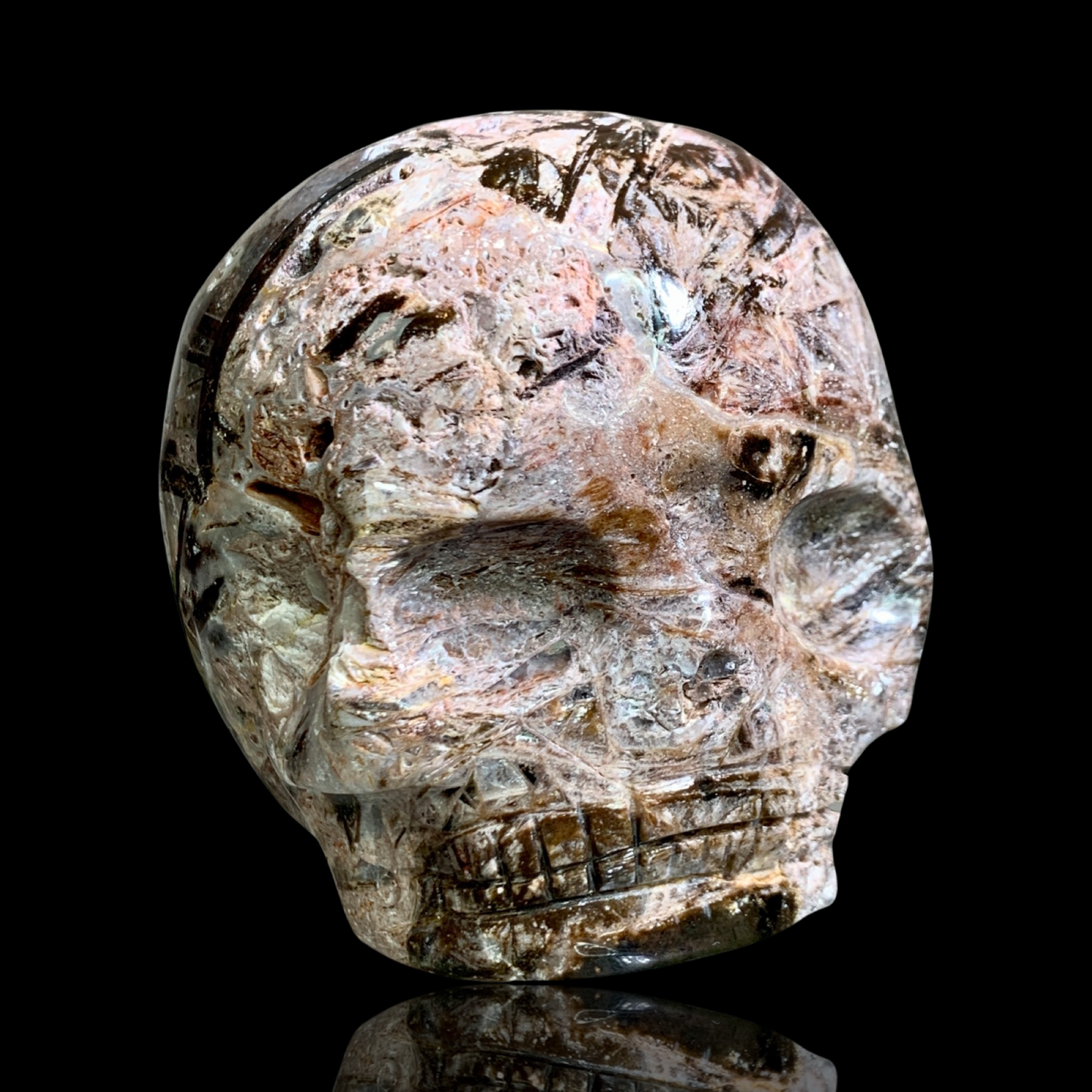 Fascia Jasper Magical Child Skull Carved by Leandro De Souza