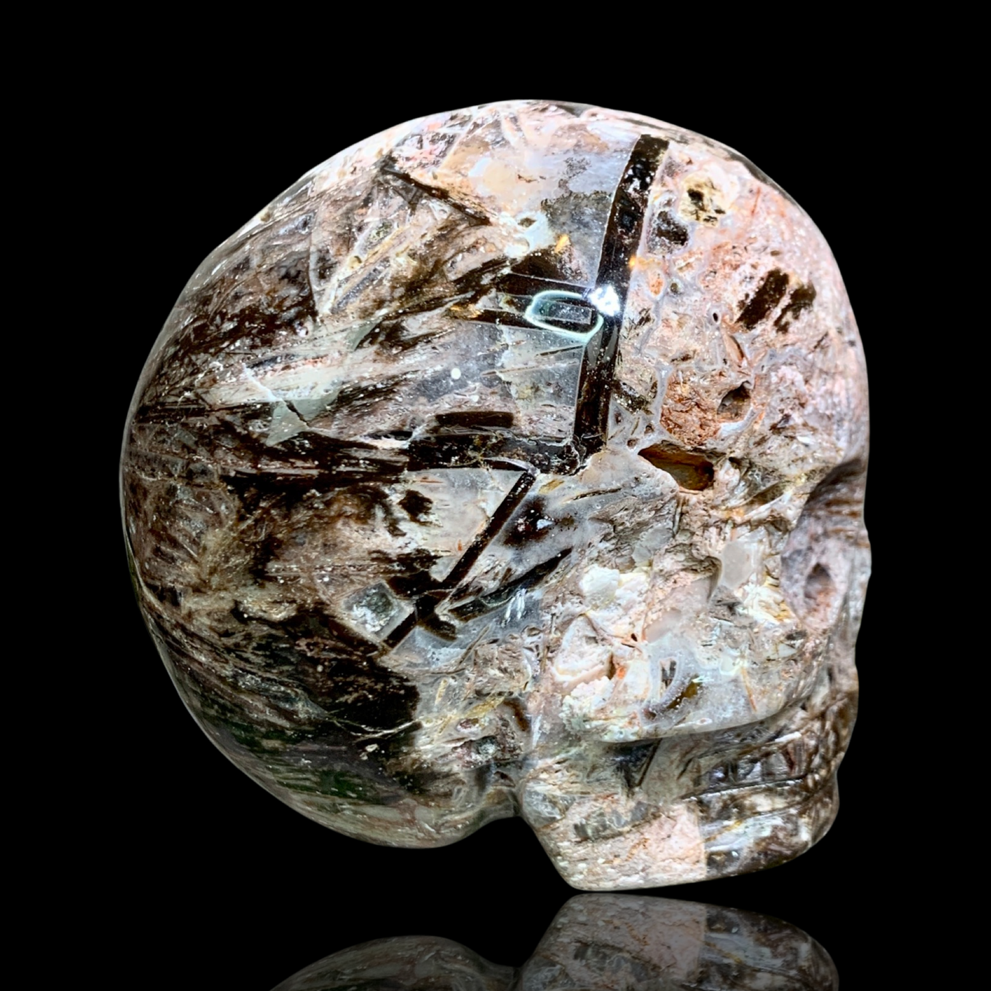 Fascia Jasper Magical Child Skull Carved by Leandro De Souza