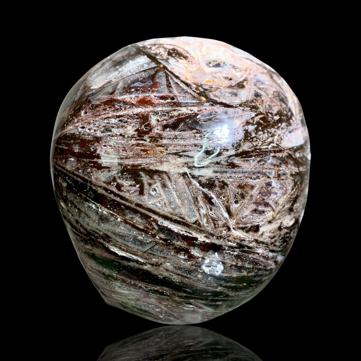 Fascia Jasper Magical Child Skull Carved by Leandro De Souza