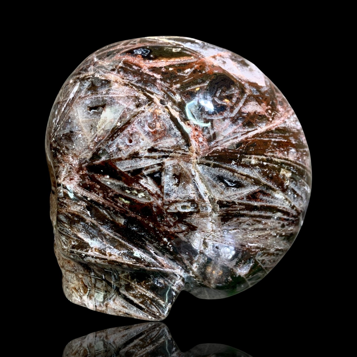 Fascia Jasper Magical Child Skull Carved by Leandro De Souza