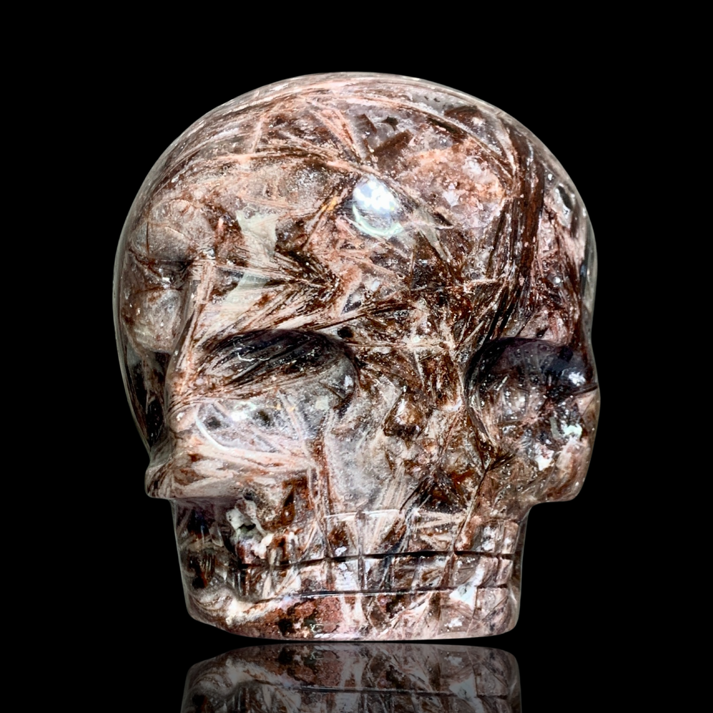 Fascia Jasper Magical Child Skull Carved by Leandro De Souza