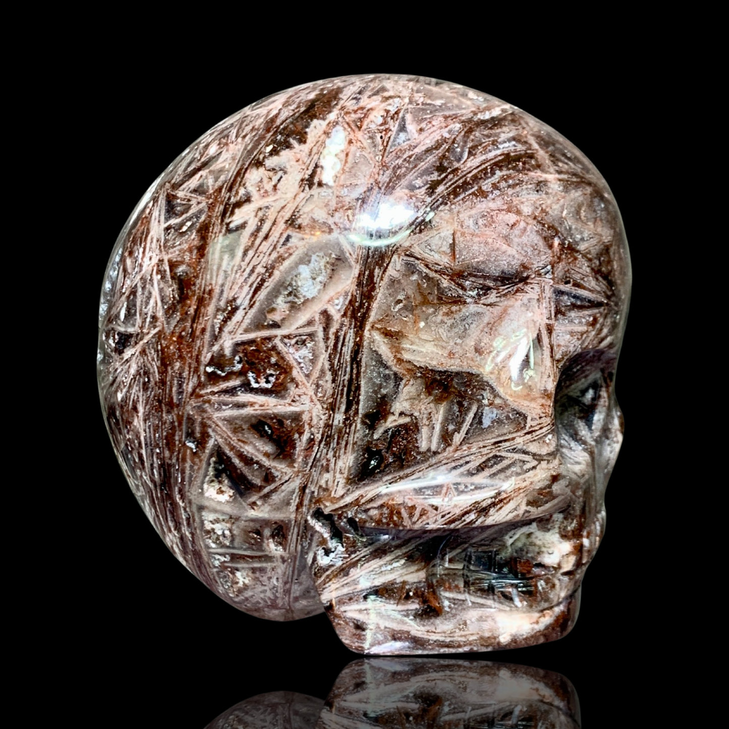 Fascia Jasper Magical Child Skull Carved by Leandro De Souza