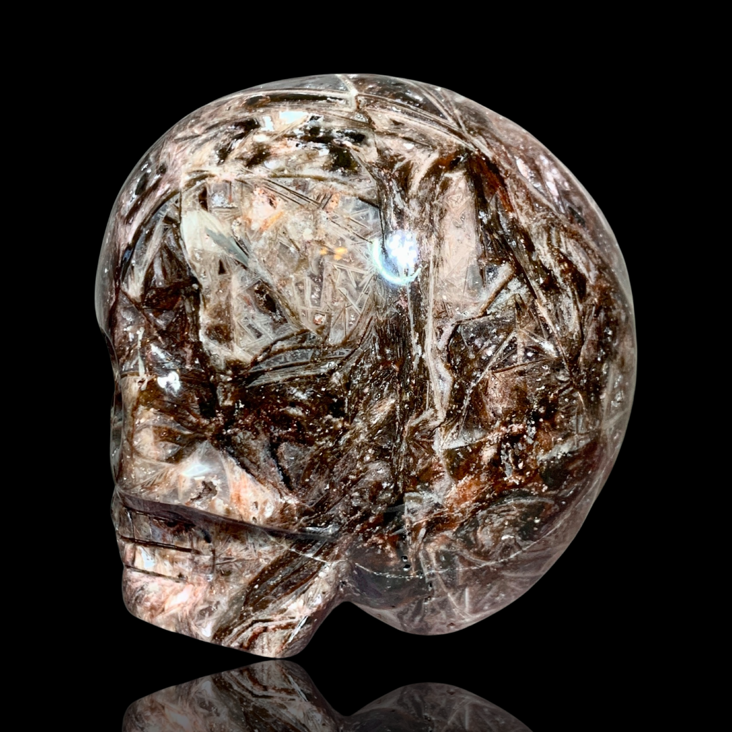 Fascia Jasper Magical Child Skull Carved by Leandro De Souza