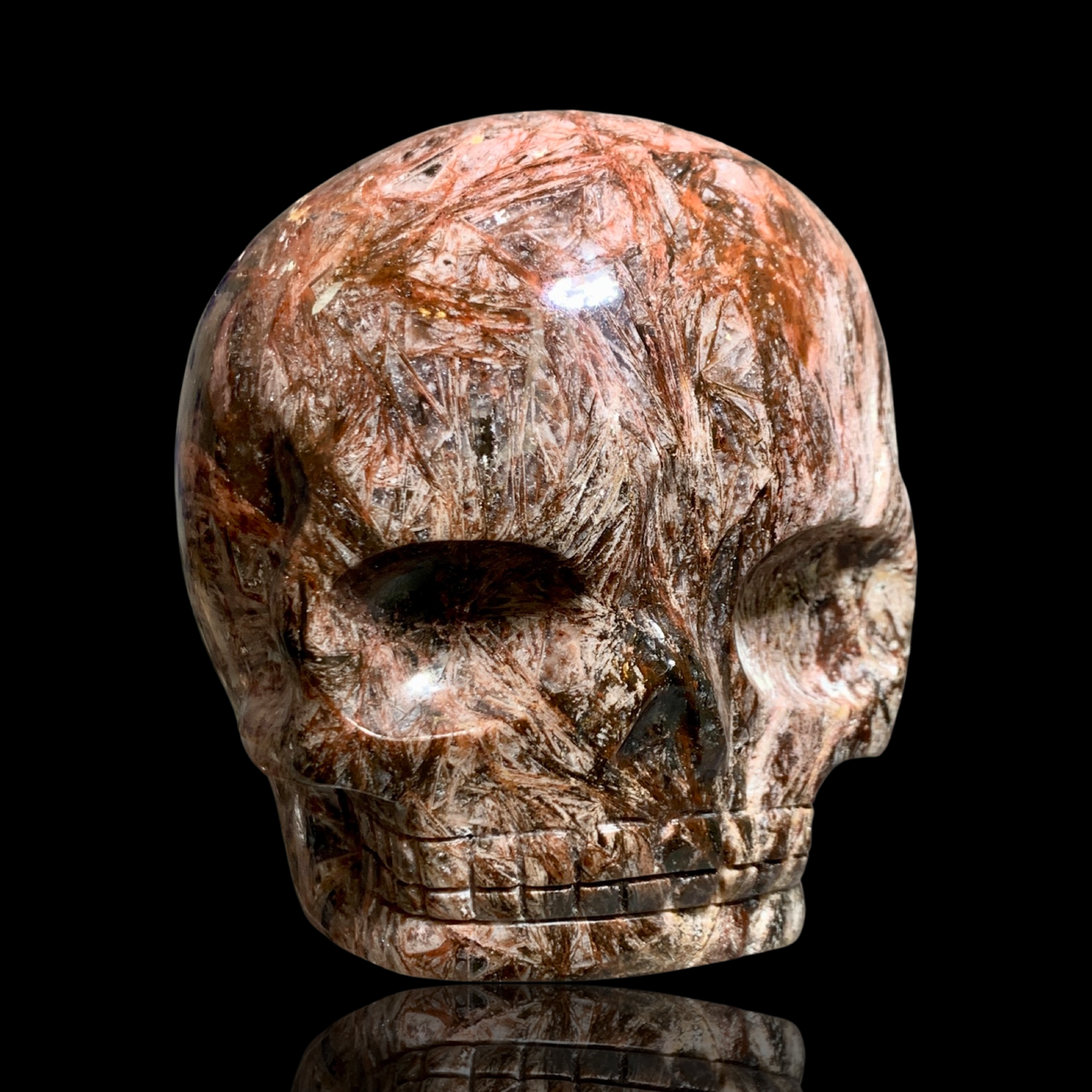 Fascia Jasper Magical Child Skull Carved by Leandro De Souza