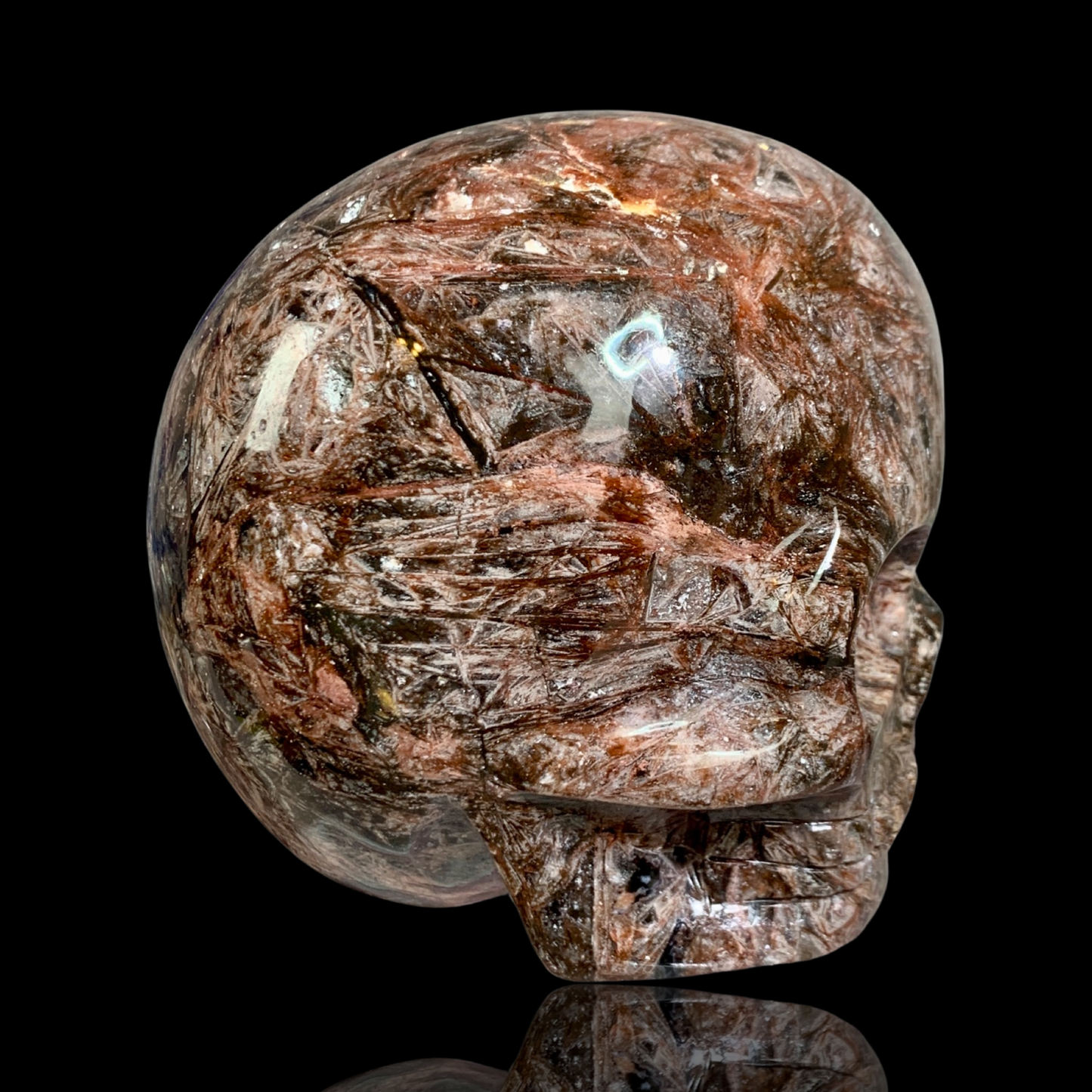 Fascia Jasper Magical Child Skull Carved by Leandro De Souza