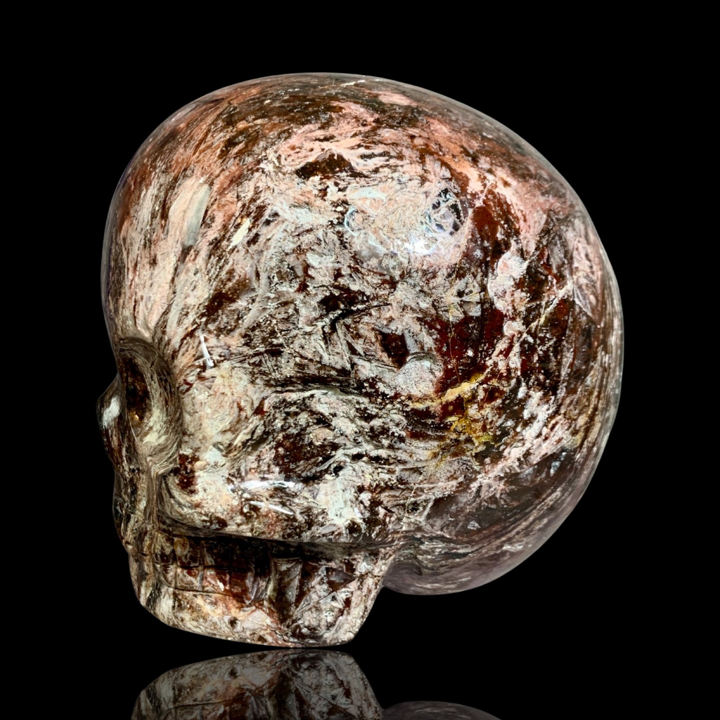 Fascia Jasper Magical Child Skull Carved by Leandro De Souza