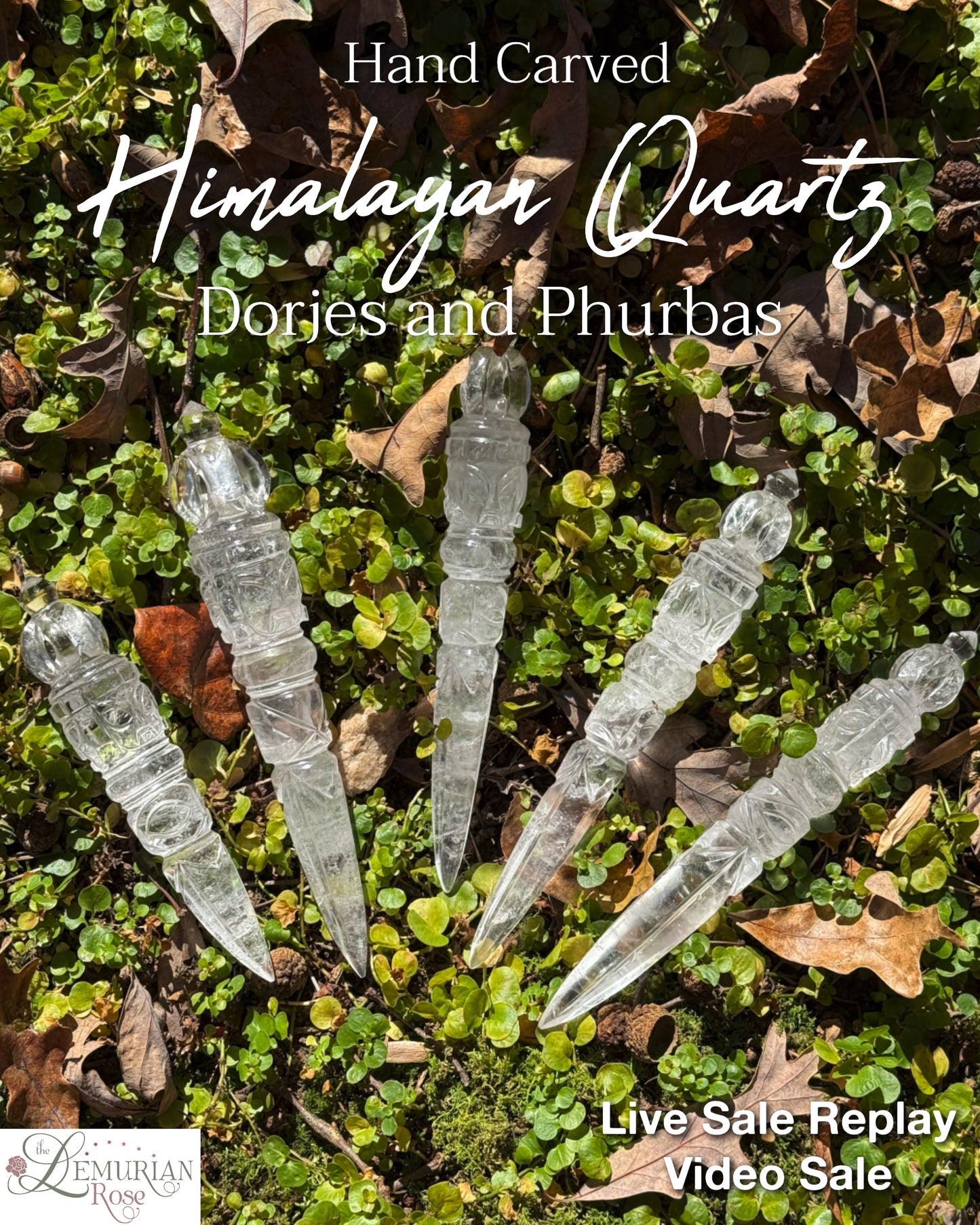 Himalayan Quartz Phurbas and Dorjes-Hand Carved-Video Sale