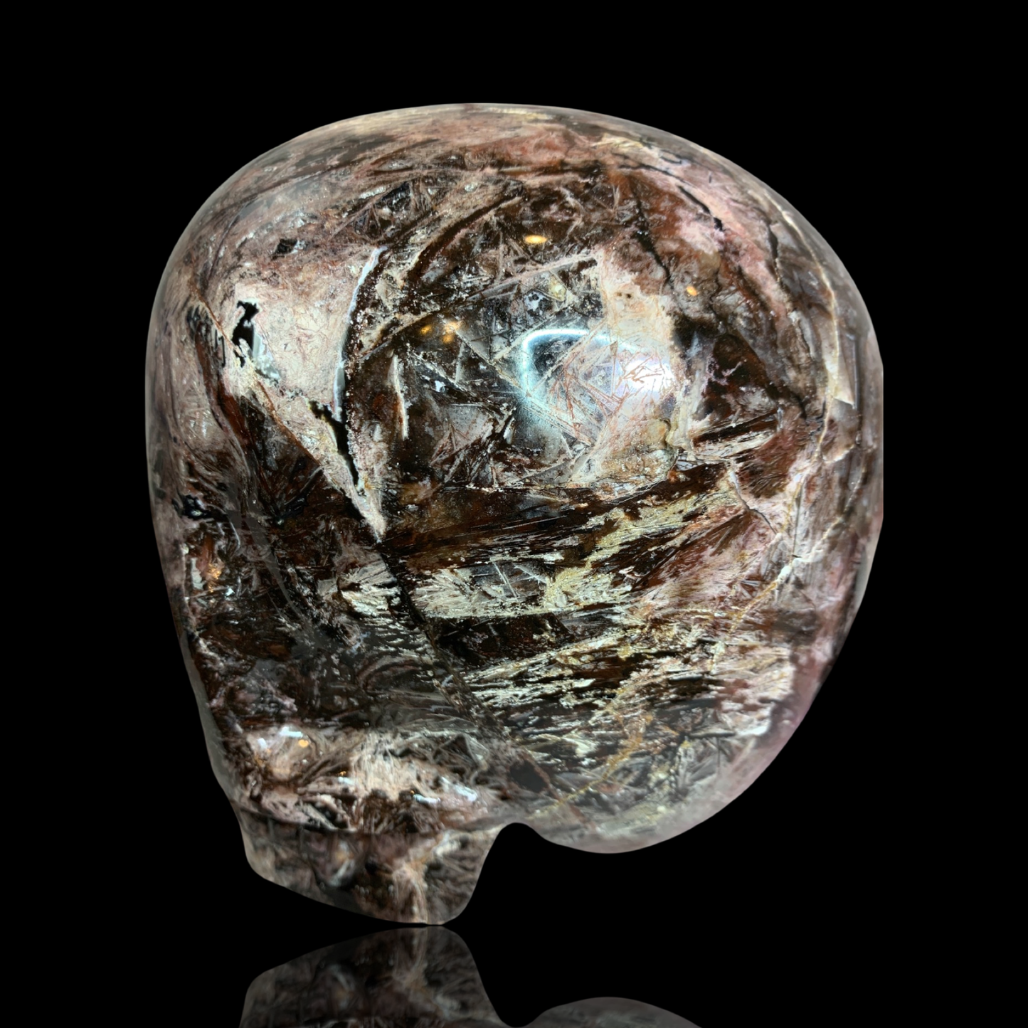 Fascia Jasper Magical Child Skull Carved by Leandro De Souza
