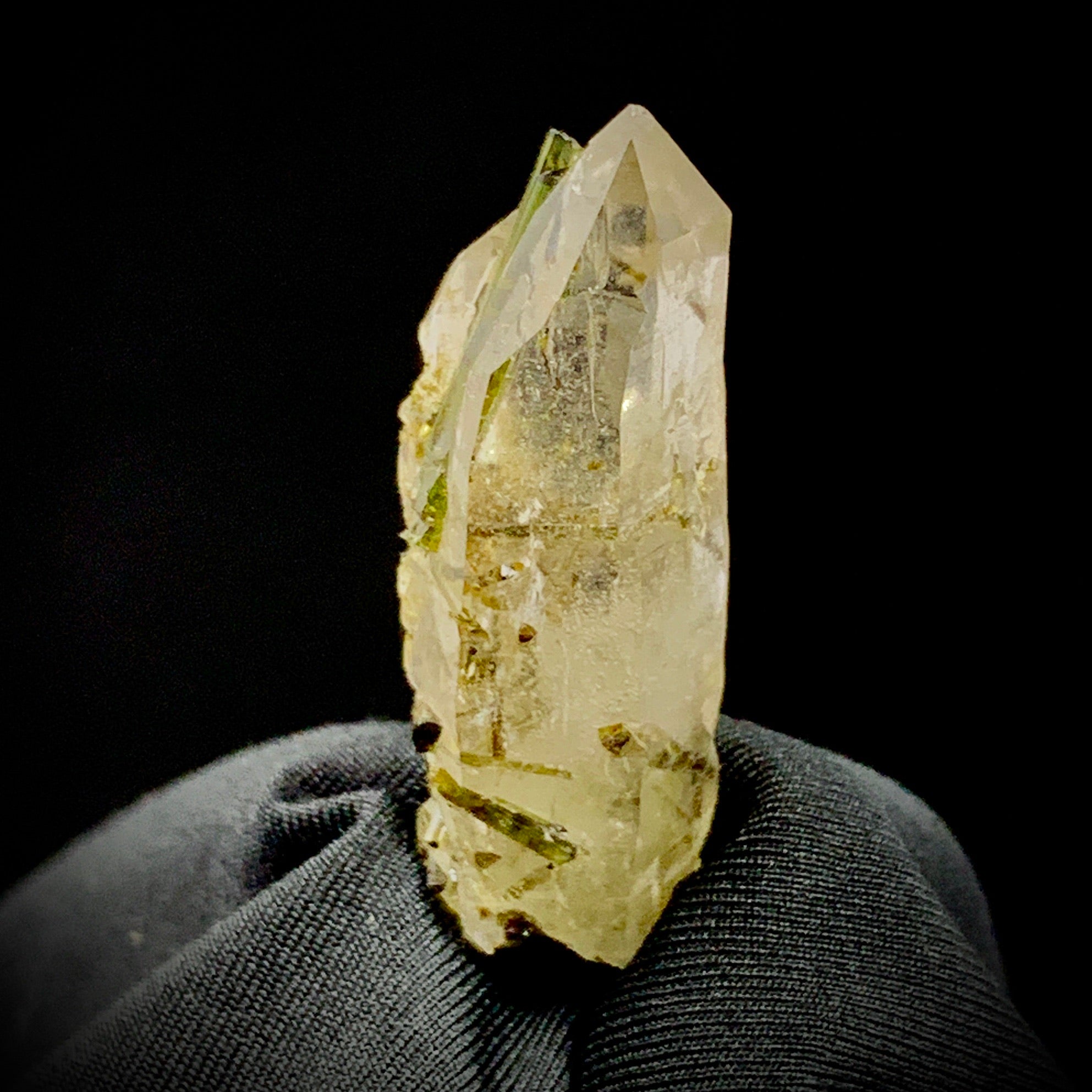 Green Tourmaline in Quartz