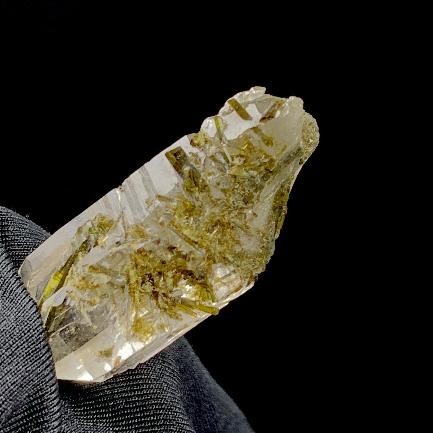 Green Tourmaline in Quartz