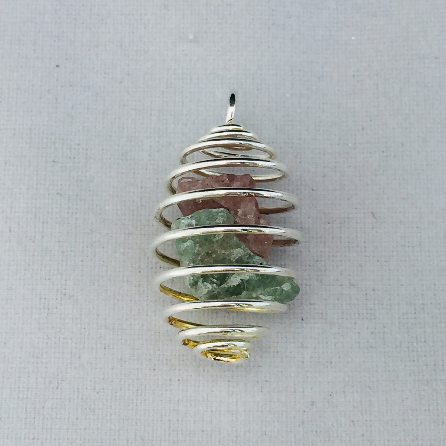Emerald and Cherry Quartz Pendant