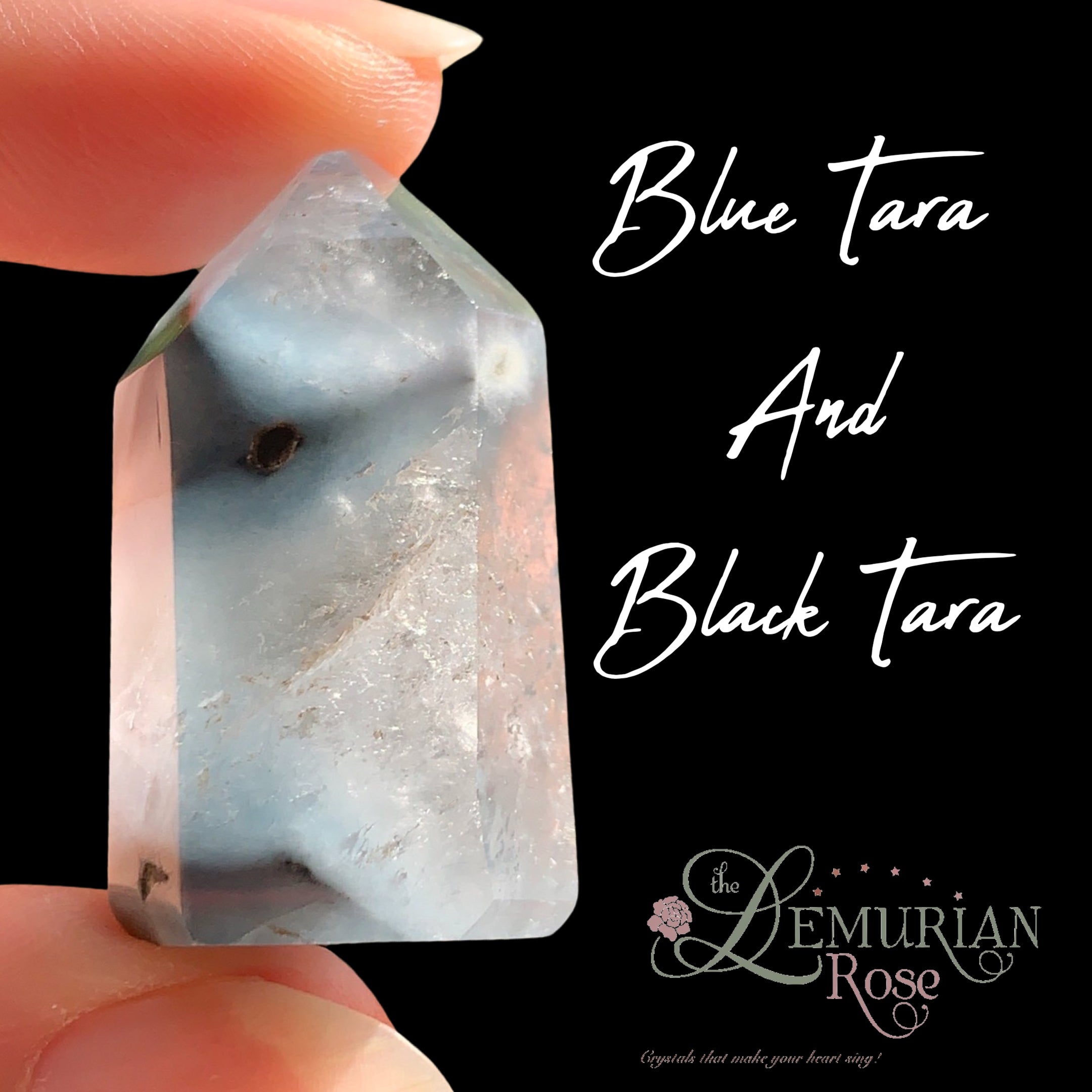 Twin Flame Blue Tara Quartz w/ Kaolinite Included Terminated popular Quartz Point