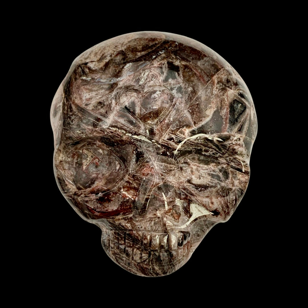 Fascia Jasper Magical Child Palmstone Skull Carved by Leandro De Souza