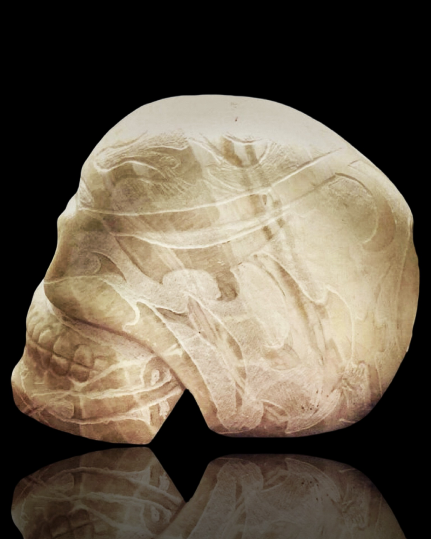 Massive Alabaster Skull “Geb” by Mody Ra