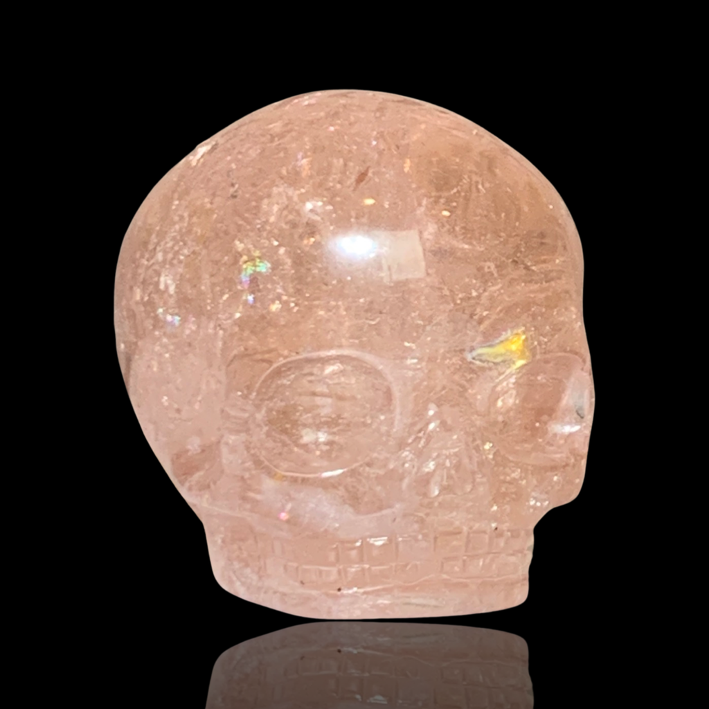 Morganite Magical Child Skull Carved By Leandro De Souza