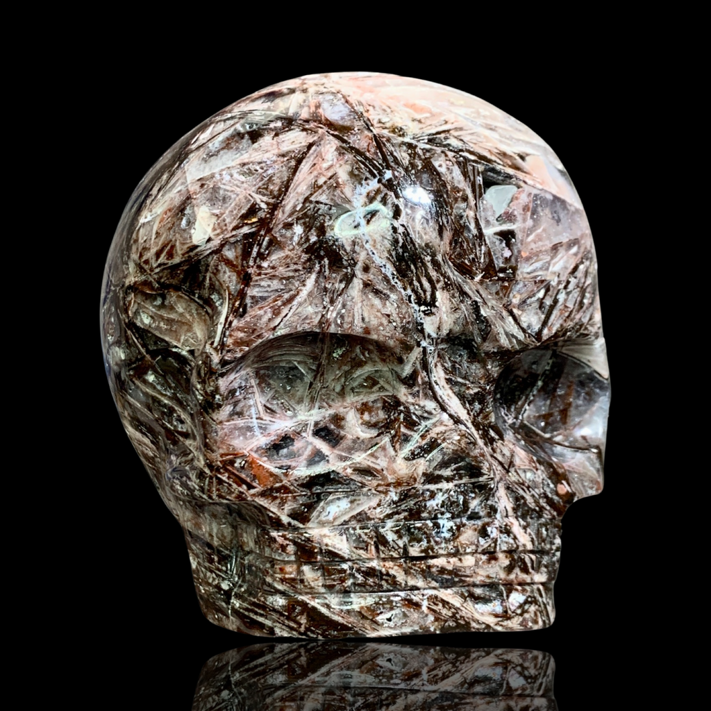 Fascia Jasper Magical Child Skull Carved by Leandro De Souza