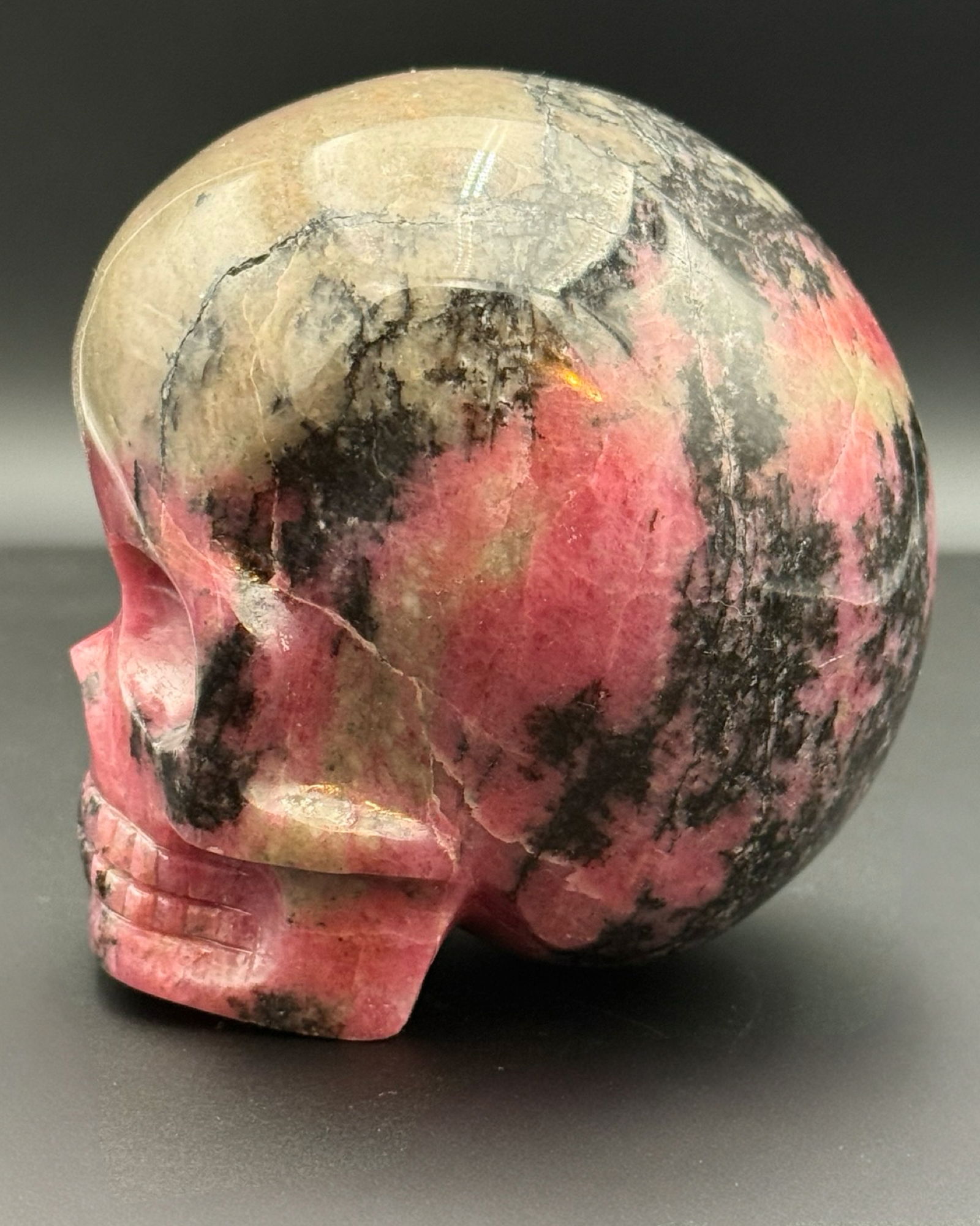 AAA Rhodonite Magical Child Skull by Leandro De Souza