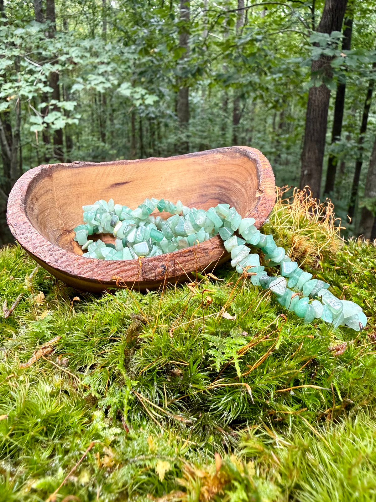 Green Aventurine Long Chip Necklace