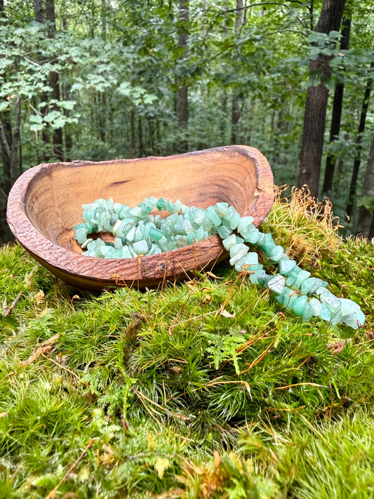 Green Aventurine Long Chip Necklace