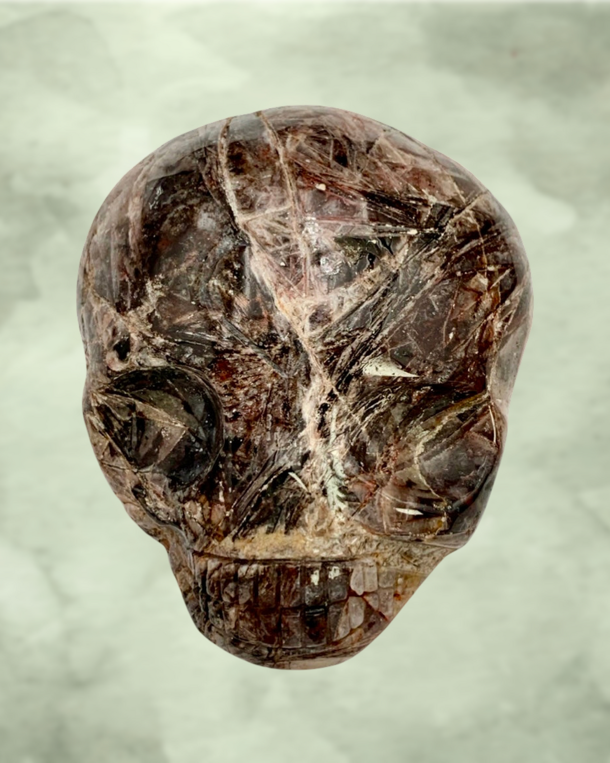 Fascia Jasper Magical Child Palmstone Skull Carved by Leandro De Souza