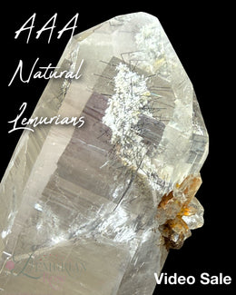 Load image into Gallery viewer, AAA Lemurians with Rutile & Tourmaline Inclusions

