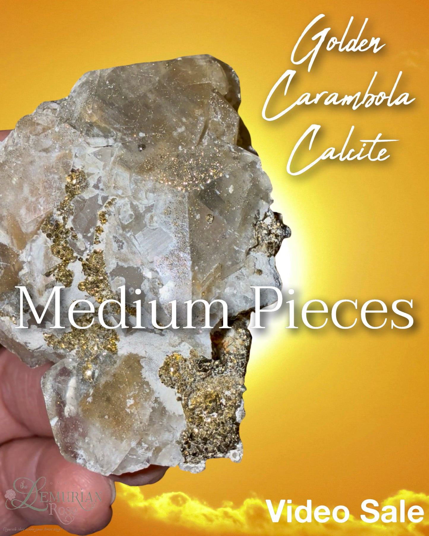 Golden Carambola Calcite🌟-Medium Pieces