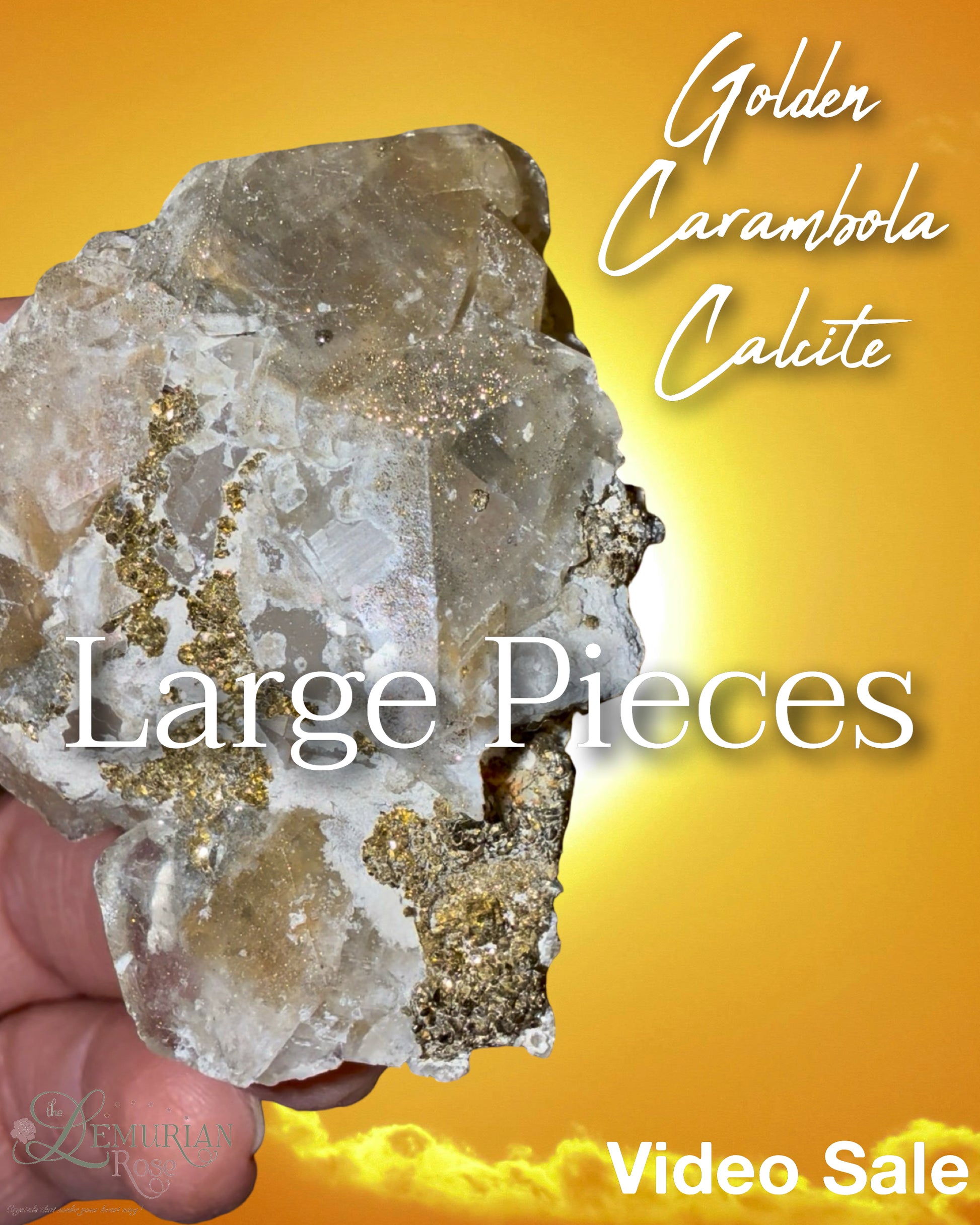 Golden Carambola Calcite🌟-Large Pieces