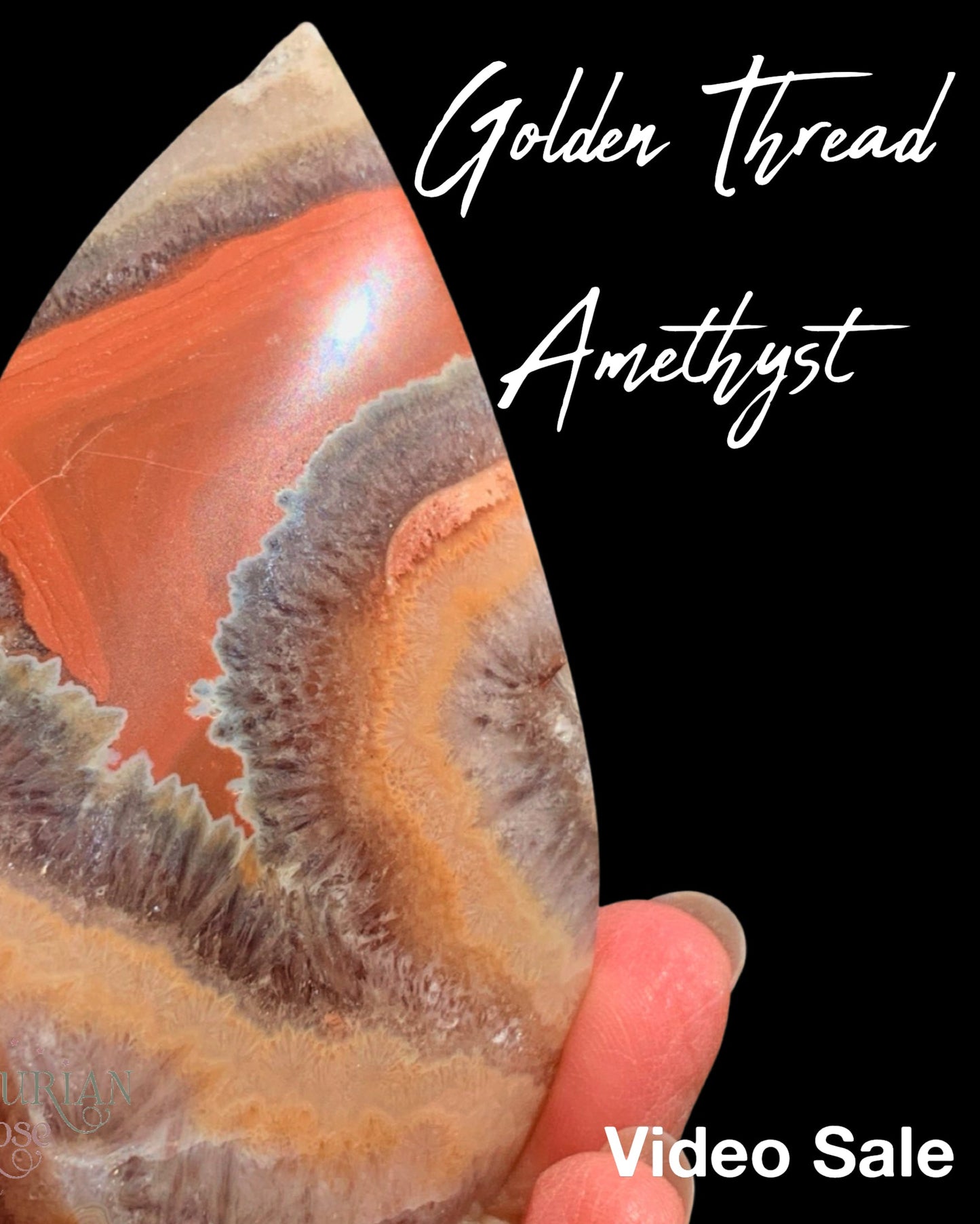 Golden Thread Amethyst Hearts and Flames