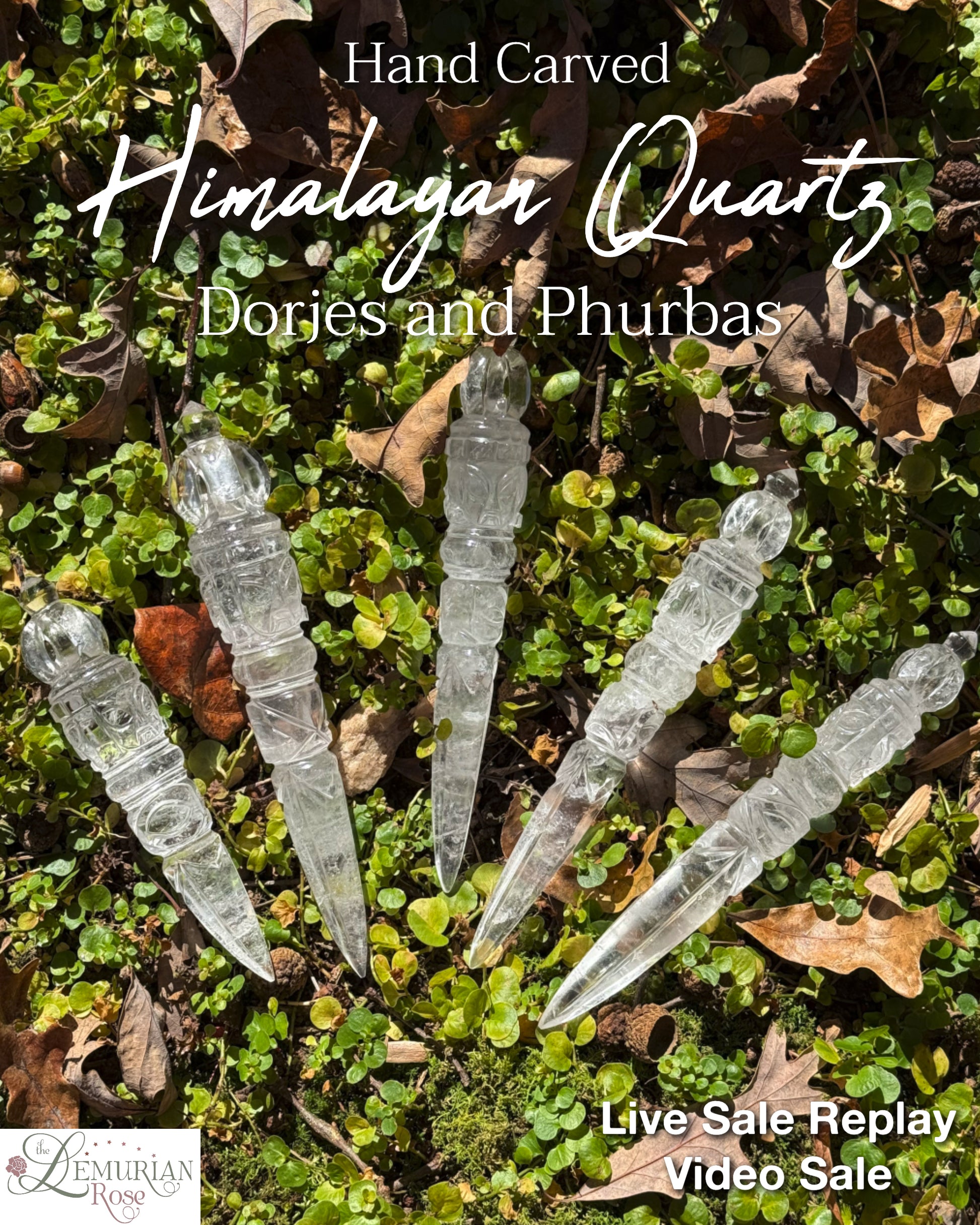 Himalayan Quartz Phurbas and Dorjes-Hand Carved-Video Sale