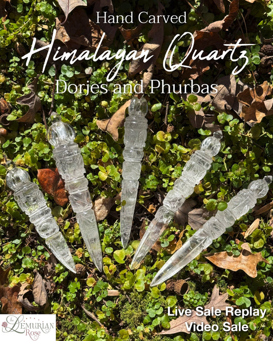 Himalayan Quartz Phurbas and Dorjes-Hand Carved-Video Sale