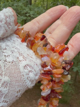 Load and play video in Gallery viewer, Carnelian Long Chip Necklace
