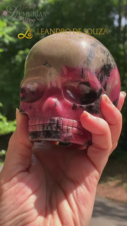 AAA Rhodonite Magical Child Skull by Leandro De Souza