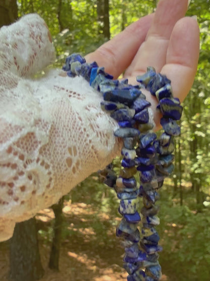 Lapis Lazuli Long Chip Necklace